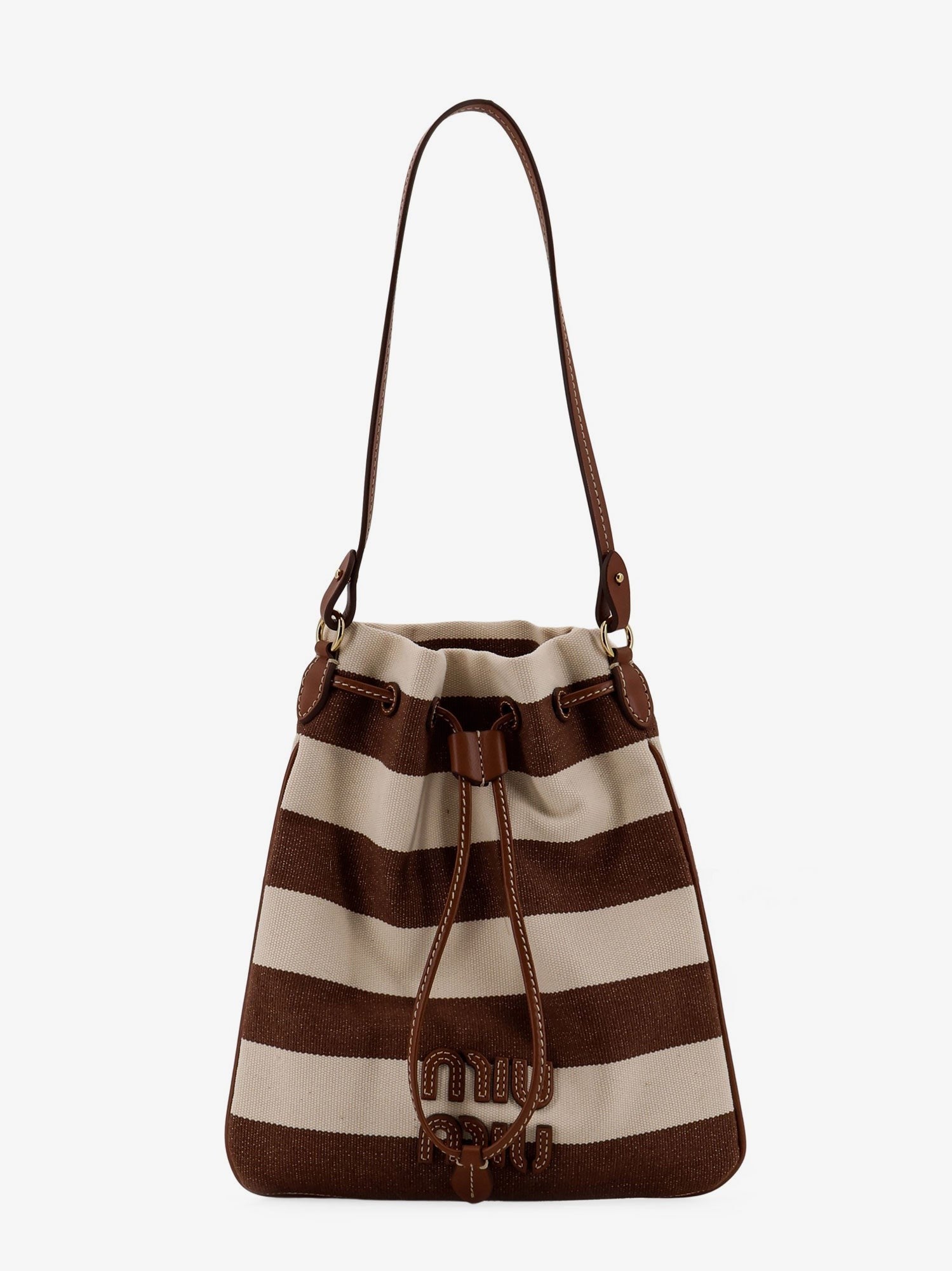 Miu Miu - Woman - Cacao/Naturale - Bucket Bag