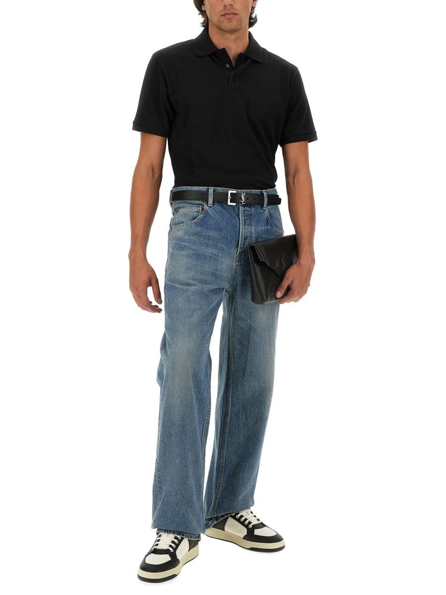 Saint Laurent - Man - Black - Polo Shirts