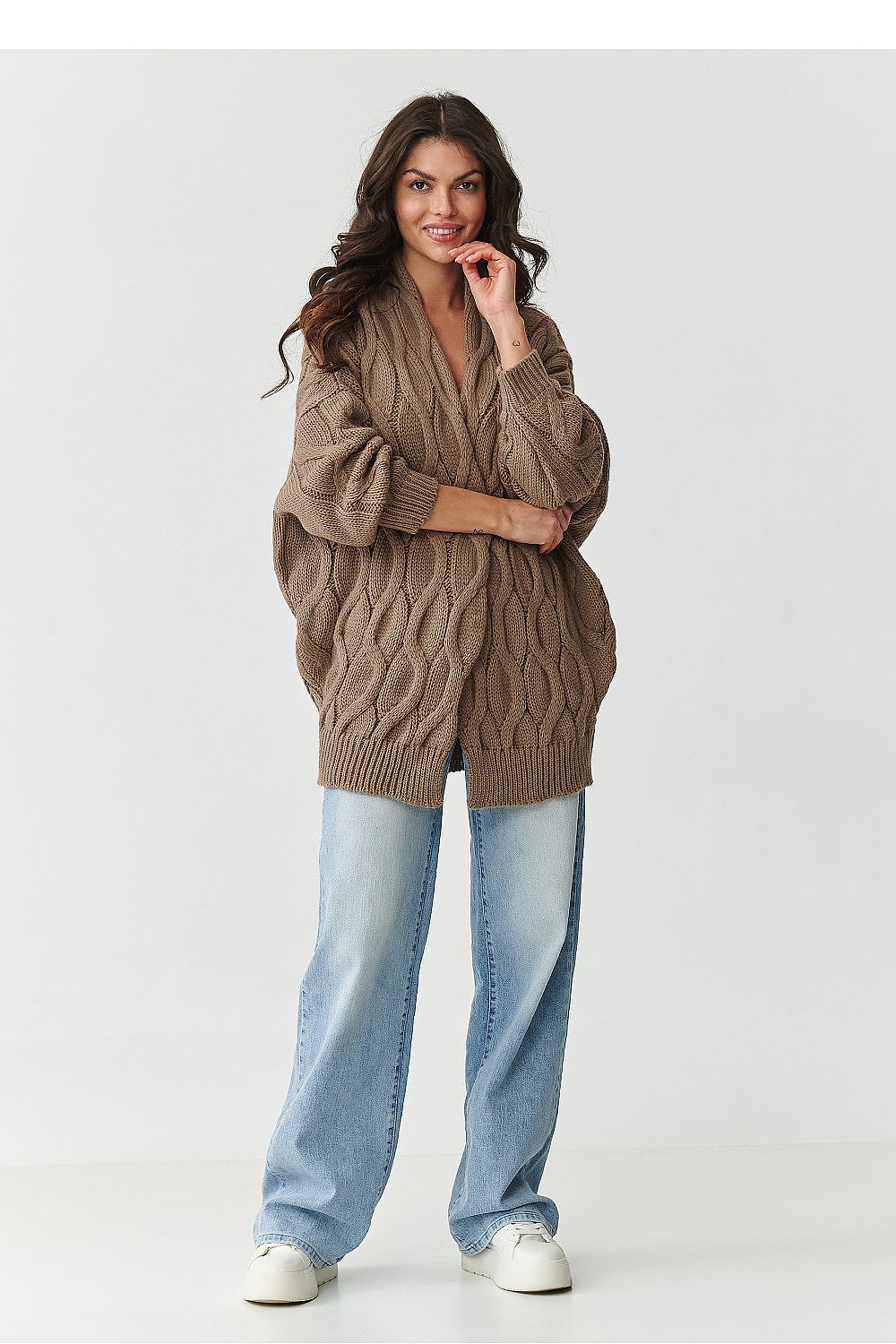 Cardigan model 217408 Makadamia