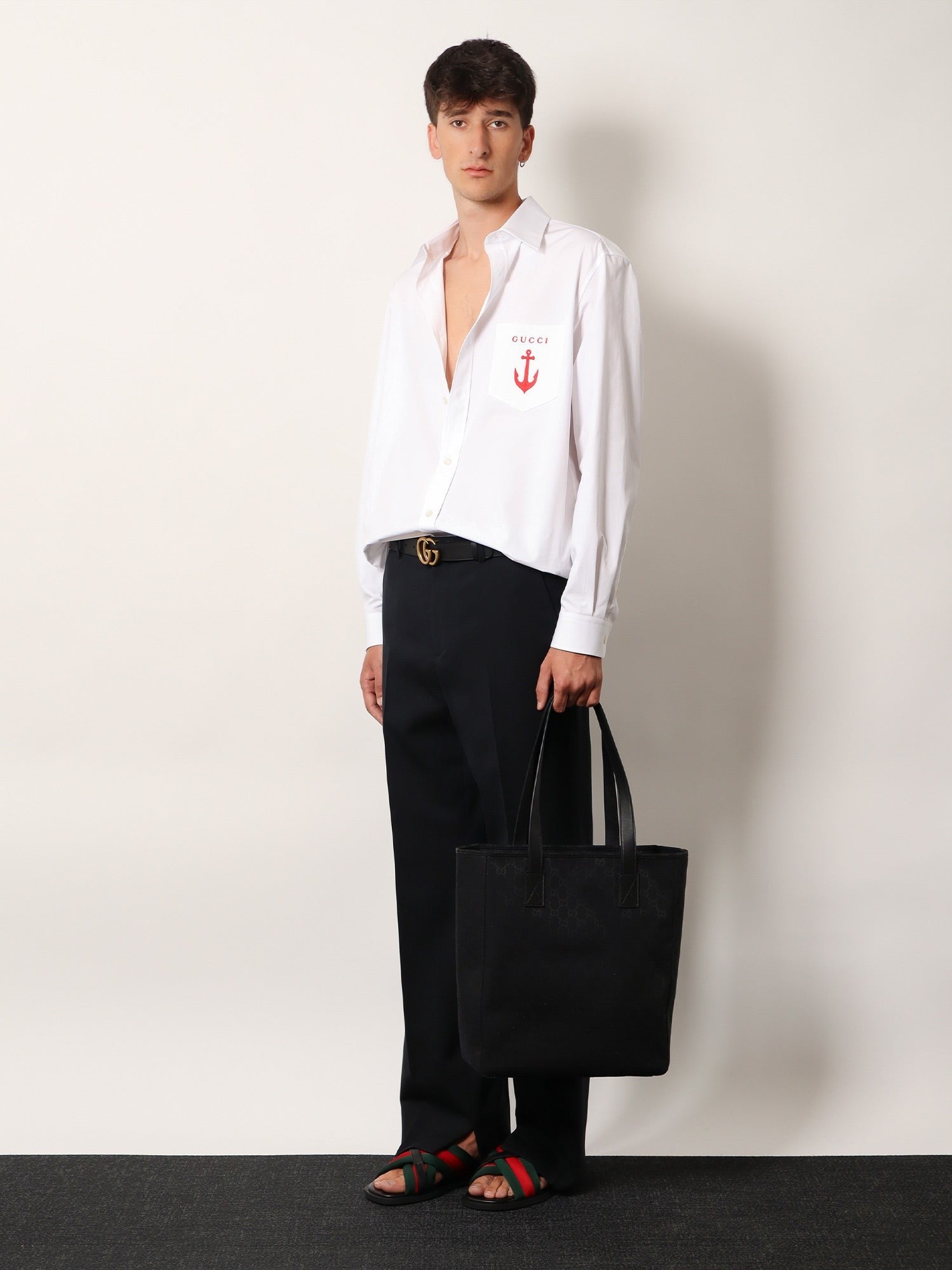 Gucci - Férfi - Fekete/Fekete/Bőr - Vászon