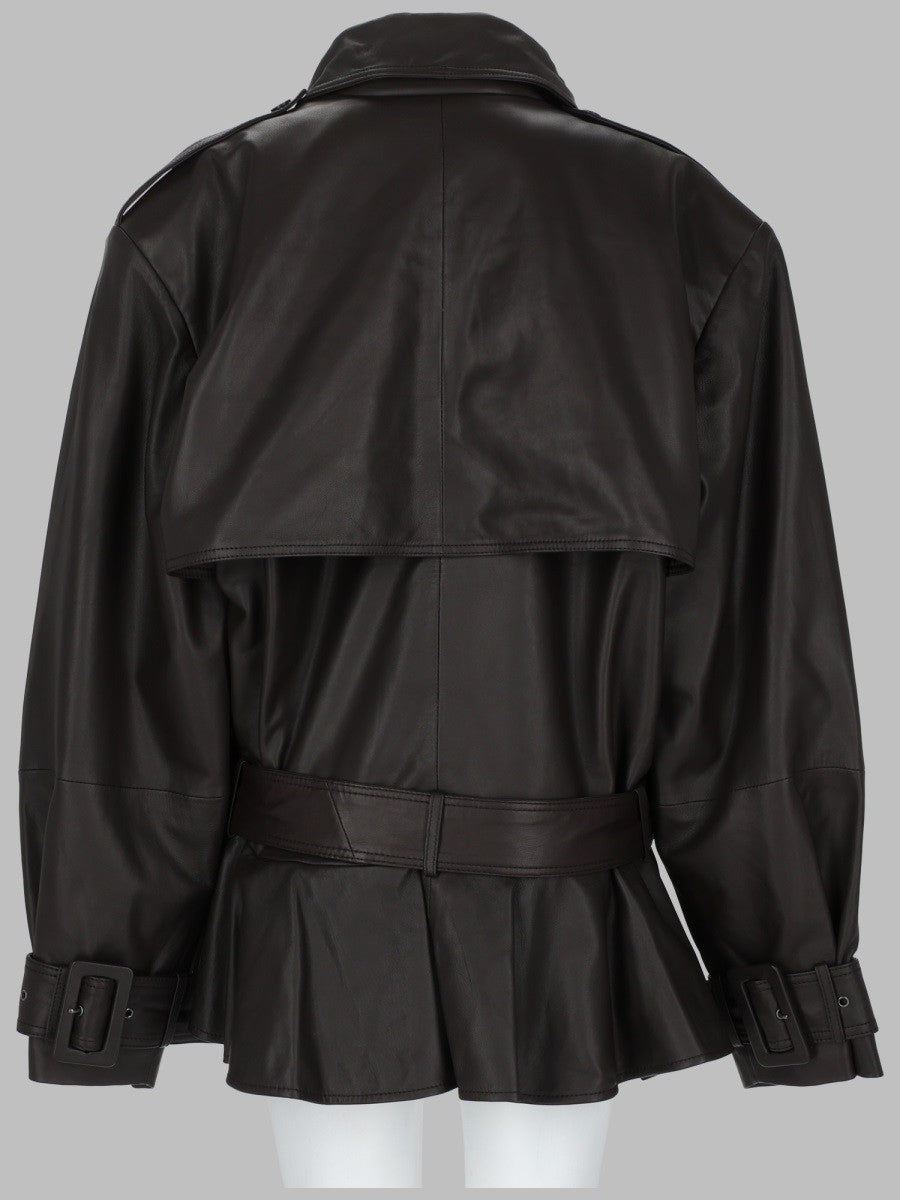 ROTATE - Woman - Brown - Leather Jacket