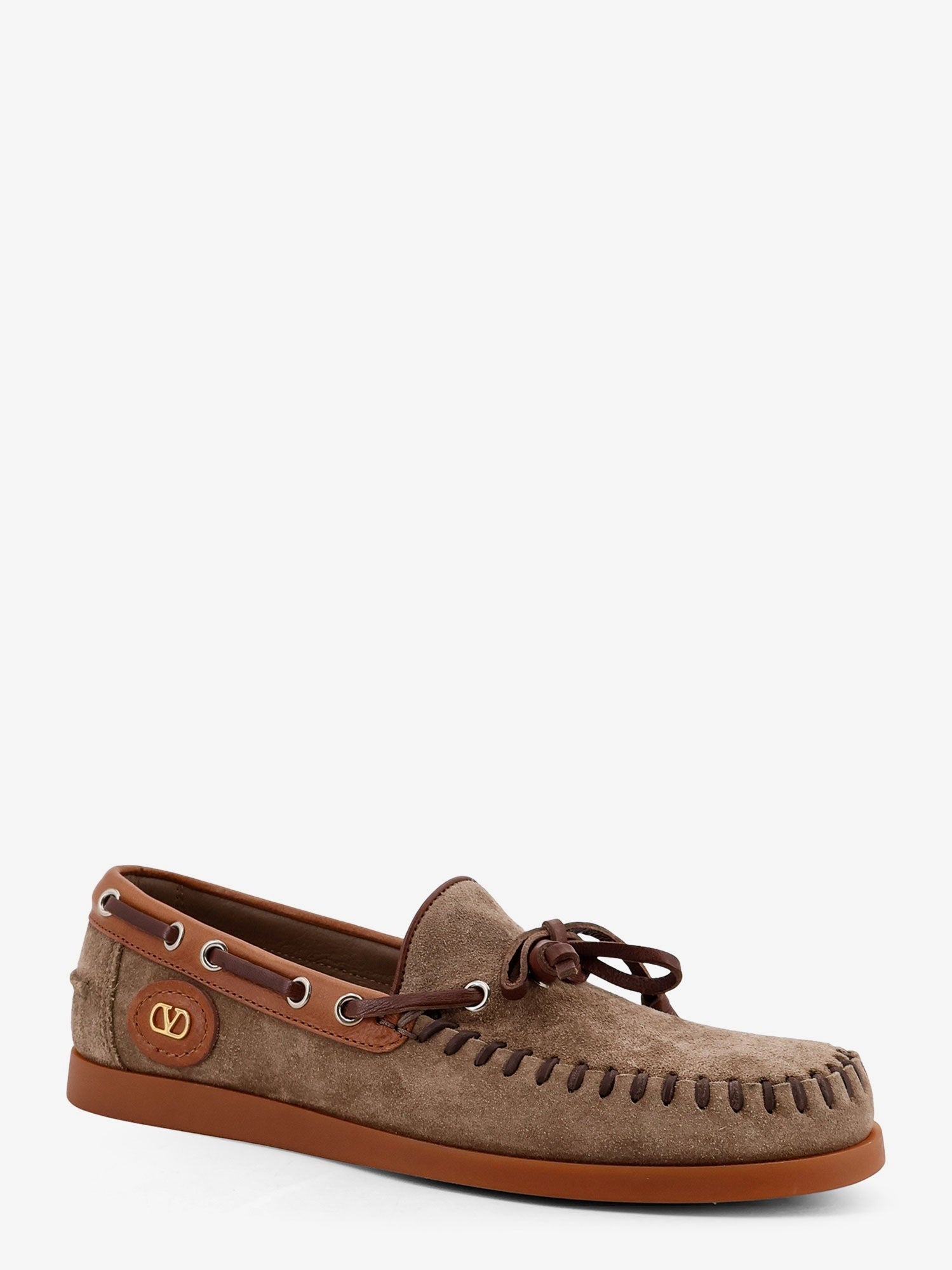 Valentino Garavani - Woman - Dark Khaki-Tobacco/Bark Brown - Loafer