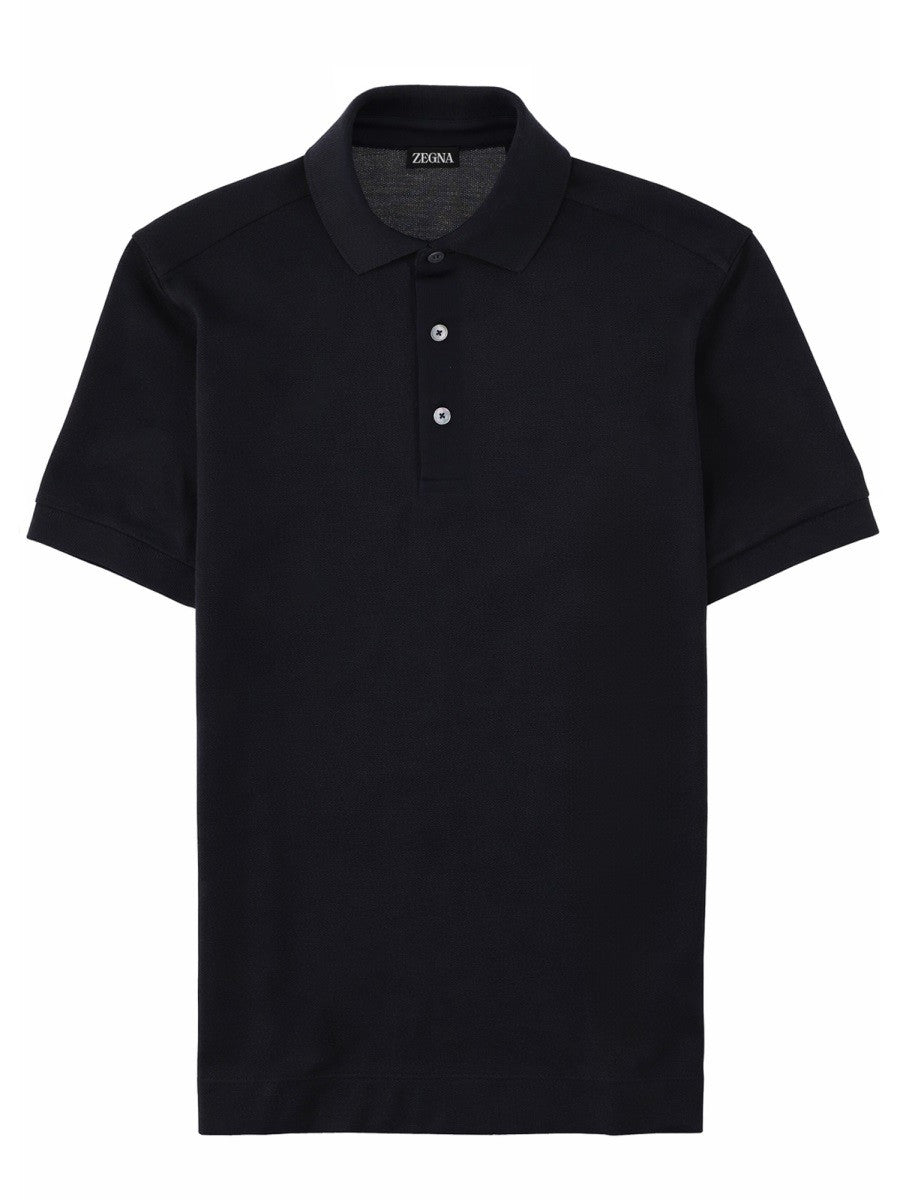 Zegna - Férfi - Kék - Galléros póló