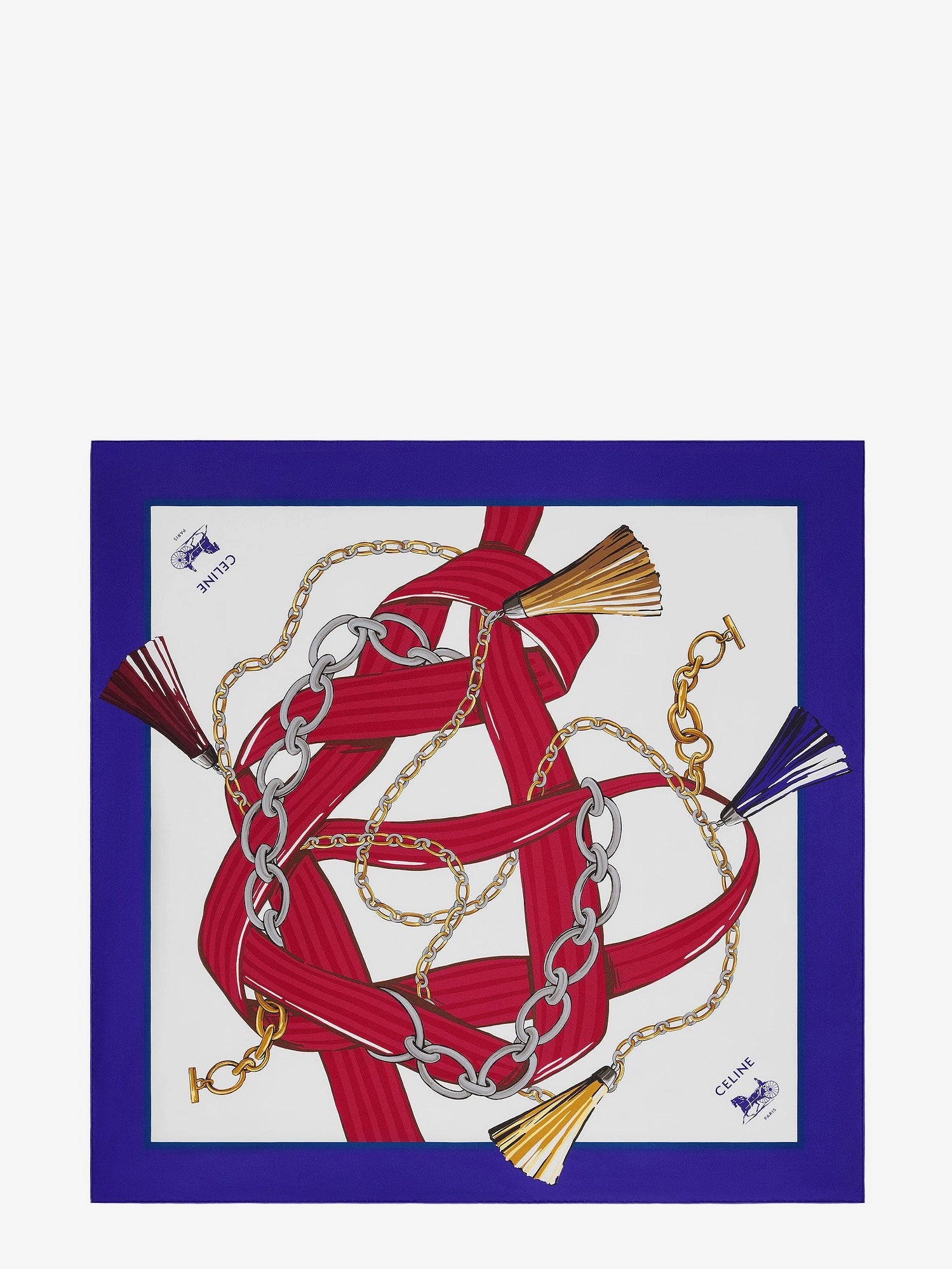 Celine - Woman - Ivoire/Blue/Red - Scarf