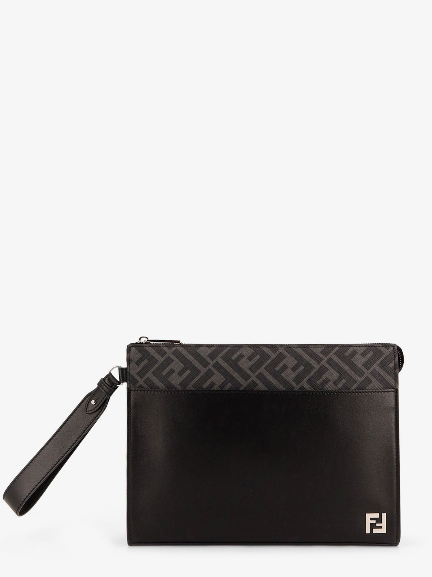 Fendi - Man - Nero+Palladio - Clutch