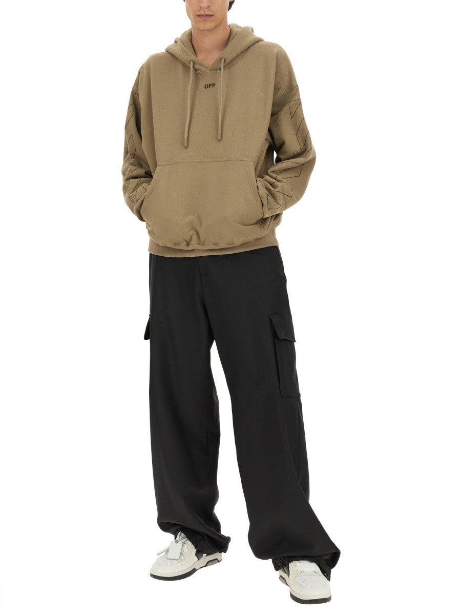 Off-white - Man - Beige - Sweatshirt