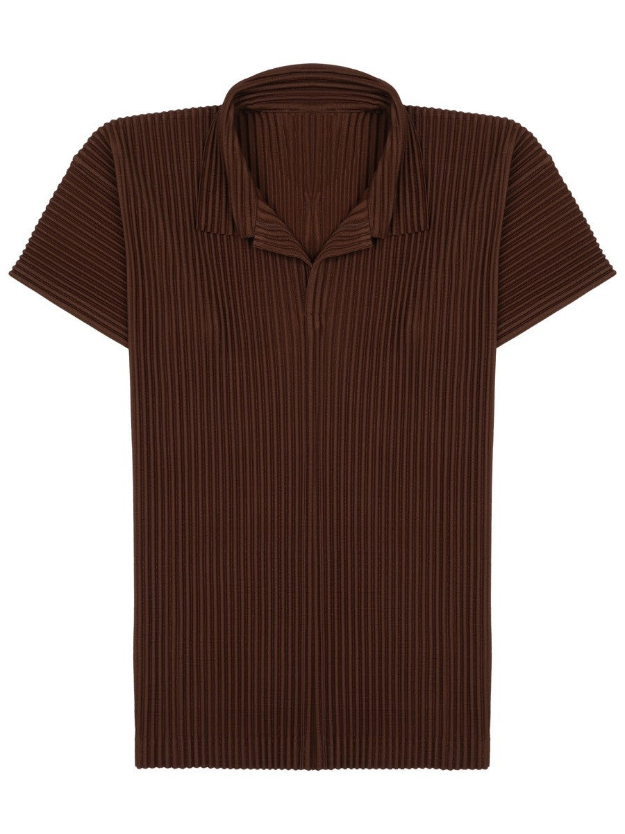ISSEY MIYAKE PLEATED MEN'S - Férfi - Barna - Galléros Póló
