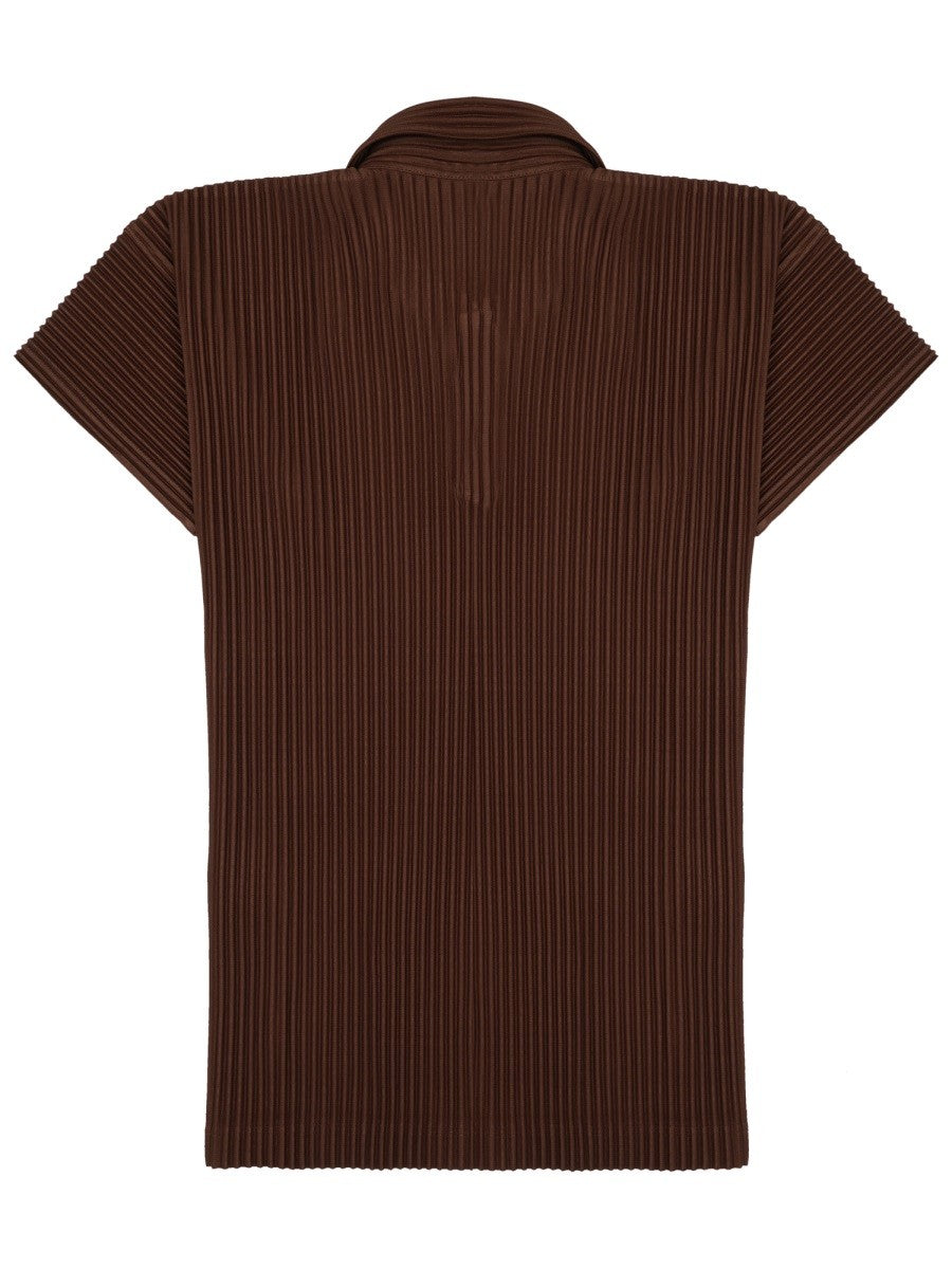 ISSEY MIYAKE PLEATED MEN'S - Férfi - Barna - Galléros Póló