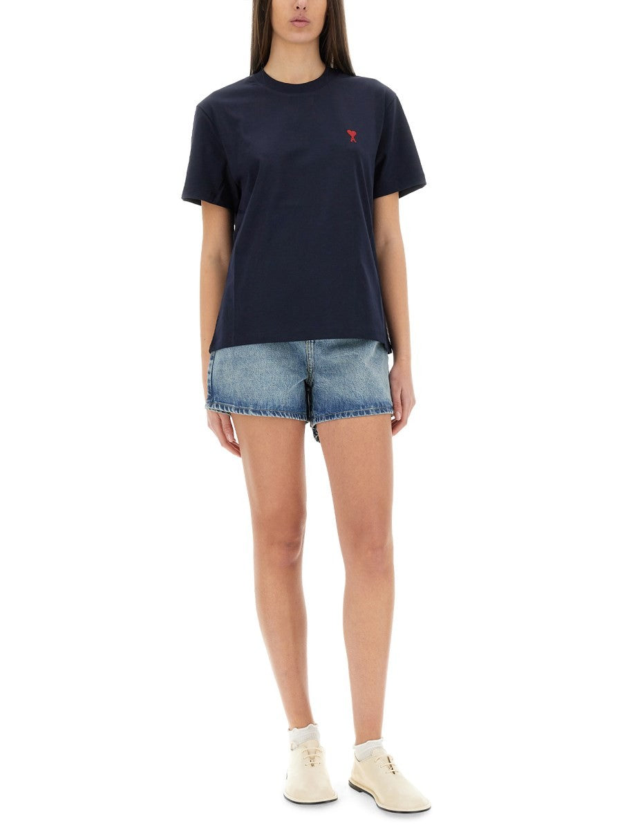 AMI PARIS - Woman - Blue - T-shirt