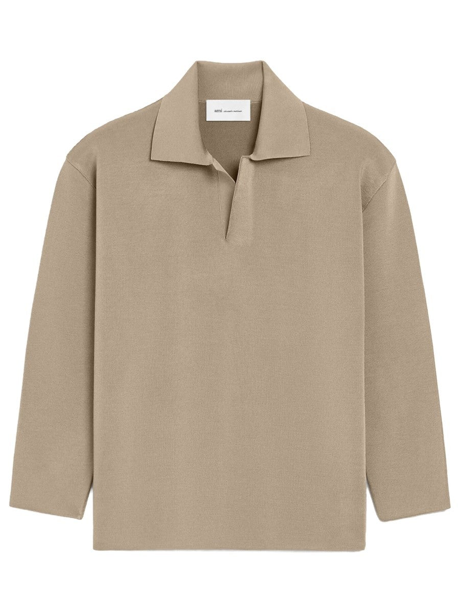 AMI PARIS - Man - Beige - Polo Shirt