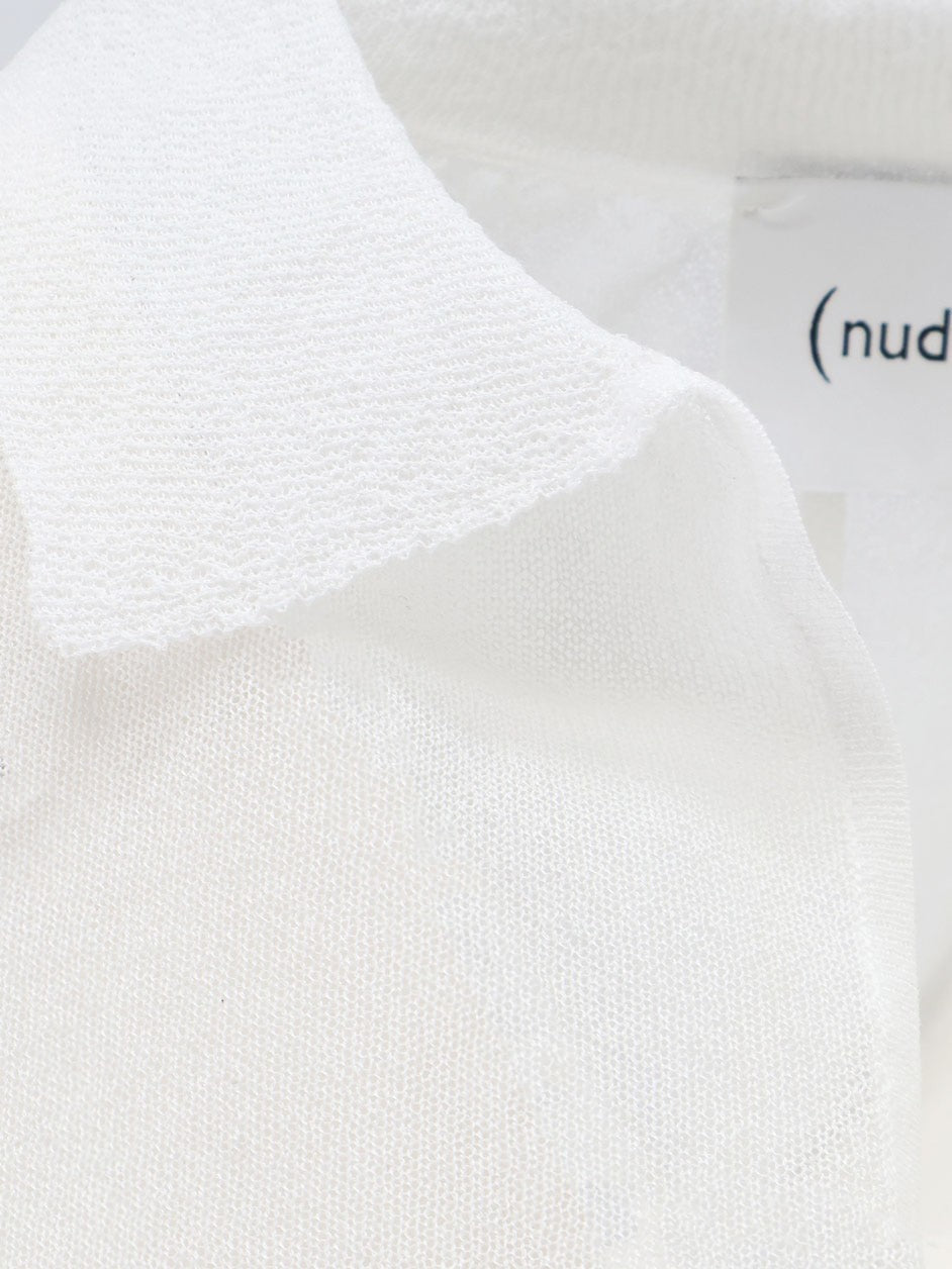 NUDE - Női - Fehér - Galléros Póló