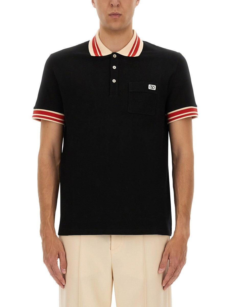 Valentino - Férfi - Fekete - Galléros póló