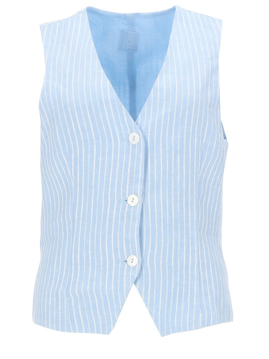 120% LINO - Woman - Blue - Vest