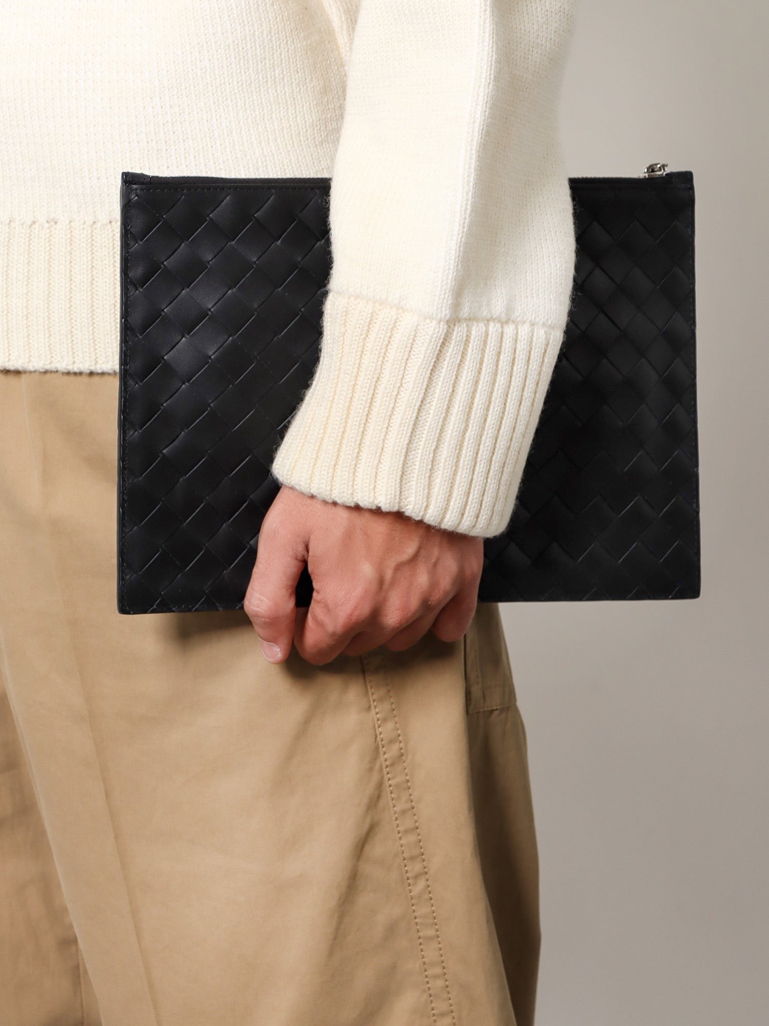 Bottega Veneta - Man - Black-Silver - Clutch
