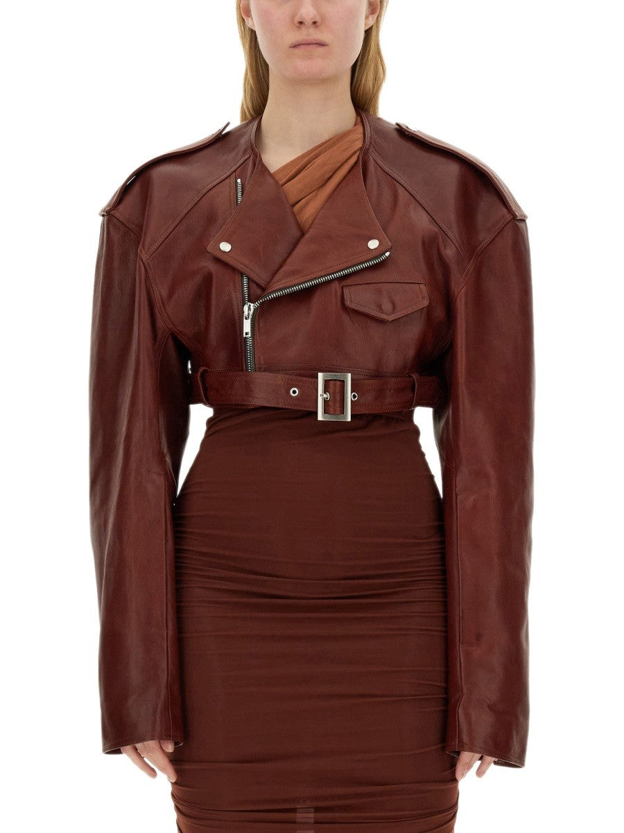 RICK OWENS - Woman - Red - Leather Jacket