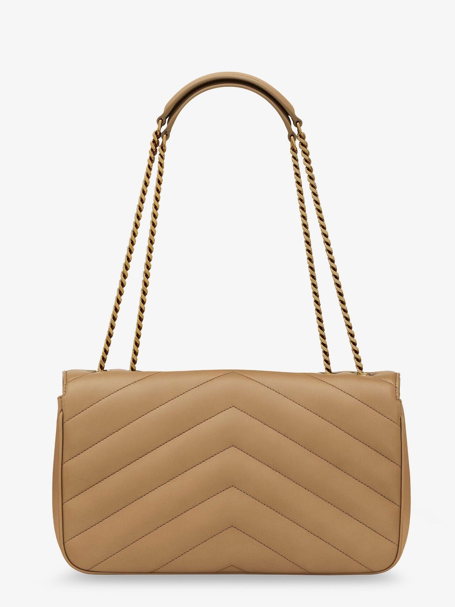 Saint Laurent Loulou Medium Matelassé Báránybőr Válltáska – Bézs