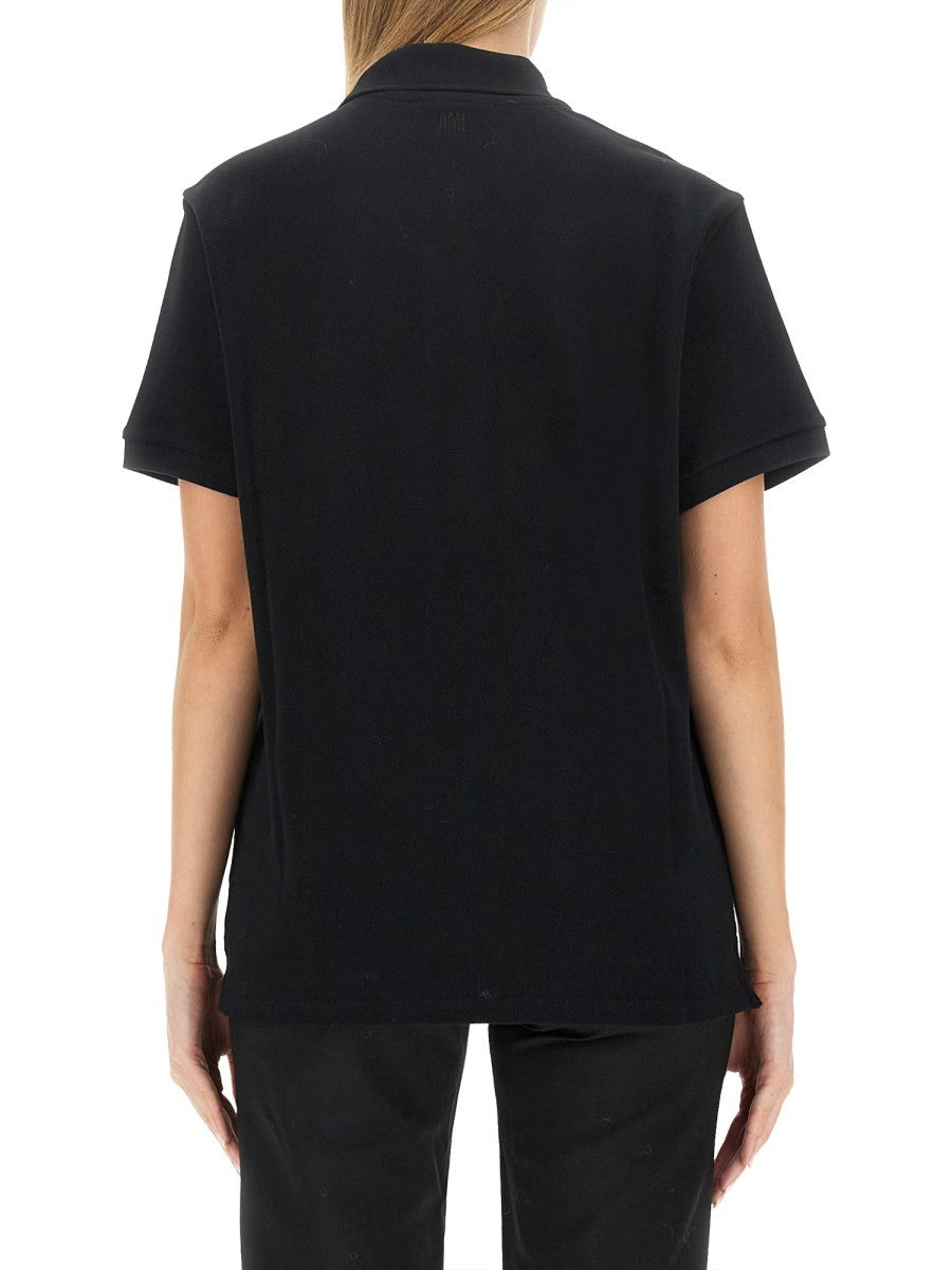 AMI PARIS - Woman - Black - POLO SHIRT
