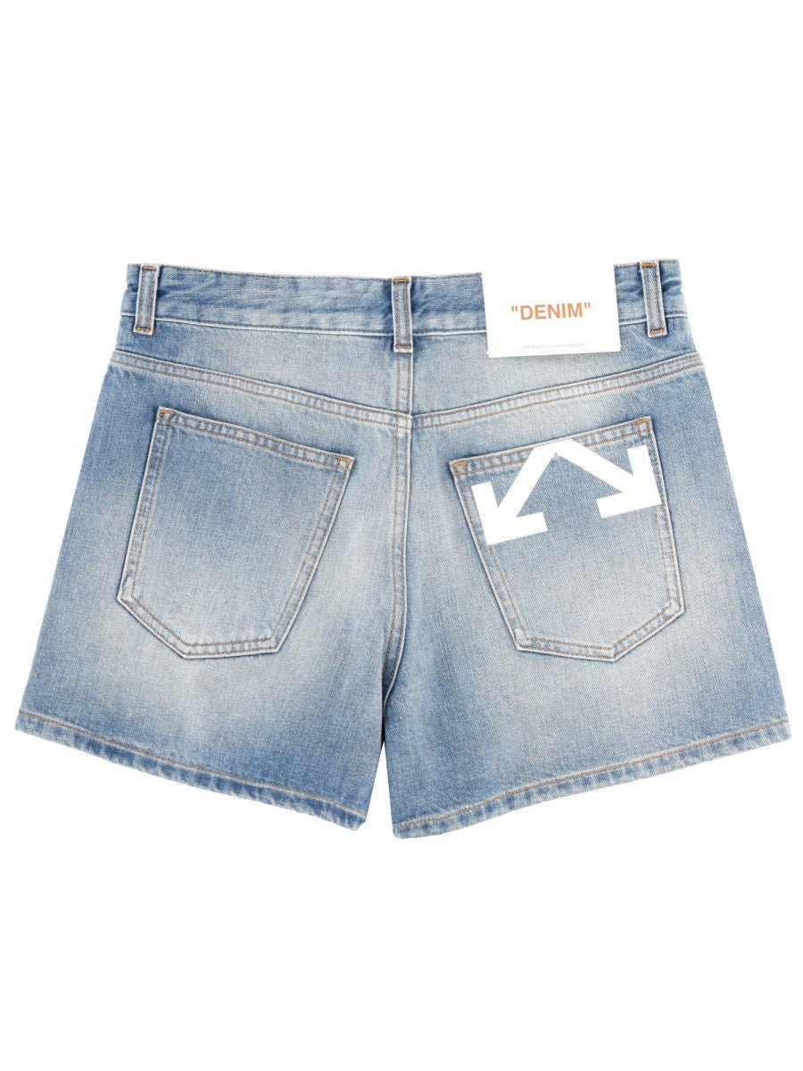 Off-white - Woman - Blue - Shorts