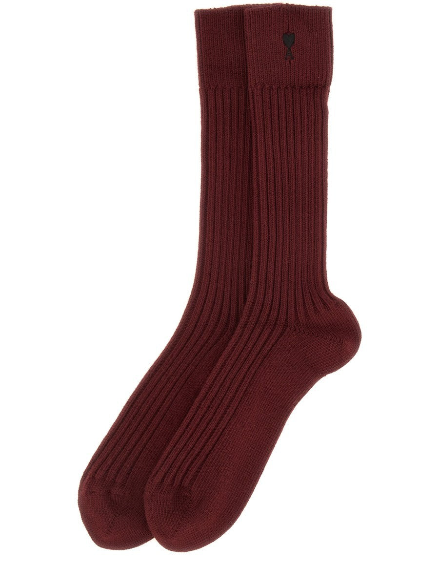 AMI PARIS - Unisex - Red - Socks