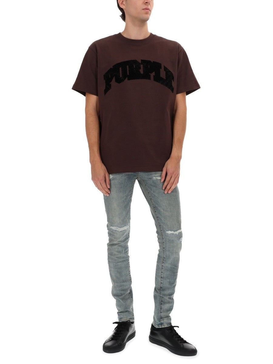PURPLE BRAND - Férfi - Barna - Póló