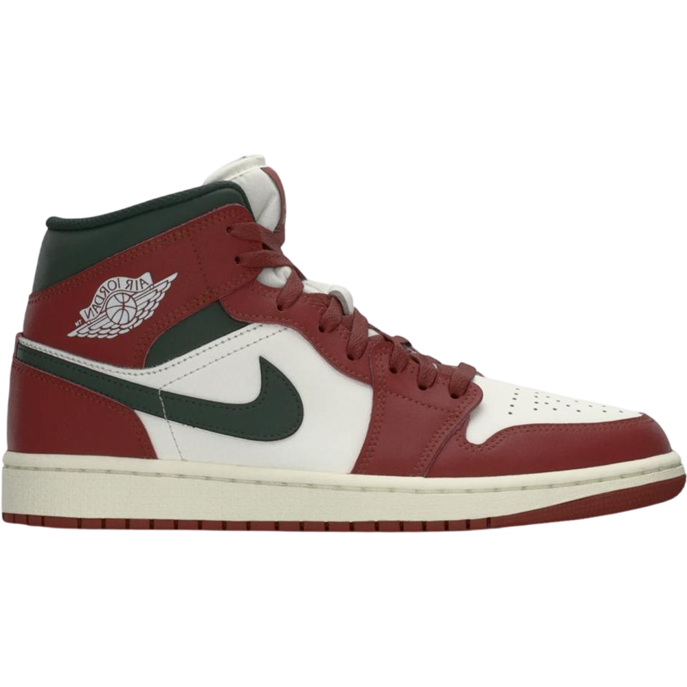 Jordan 1 Mid Vörösősz Éjfekete