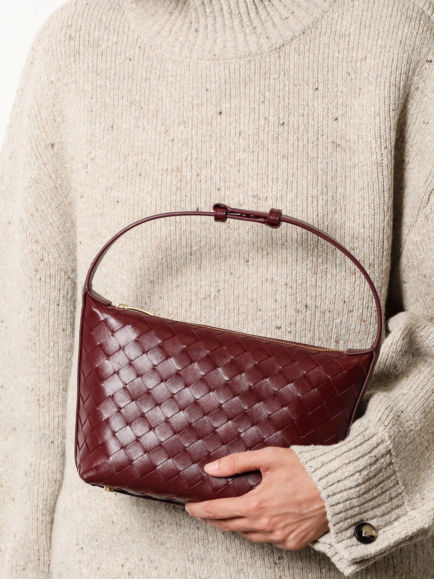 Bottega Veneta - Woman - Barolo-Gold - Shoulder Bag