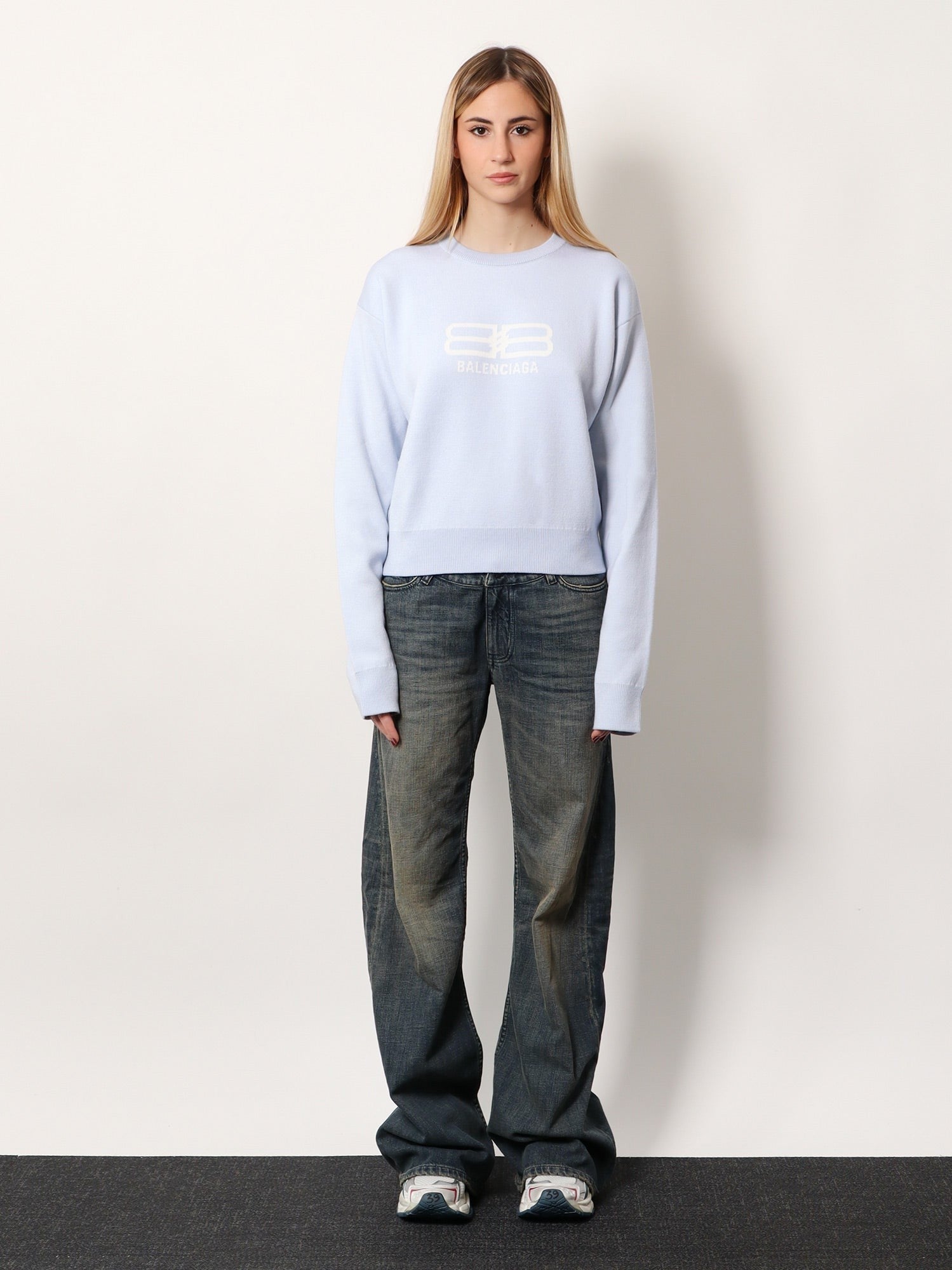 Balenciaga - Woman - Blue - Knit Sweater